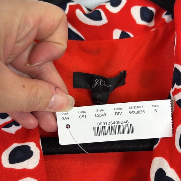 NWT J. Crew Rudbeckia red heart print midi dress sz 6 - Picture 8 of 12